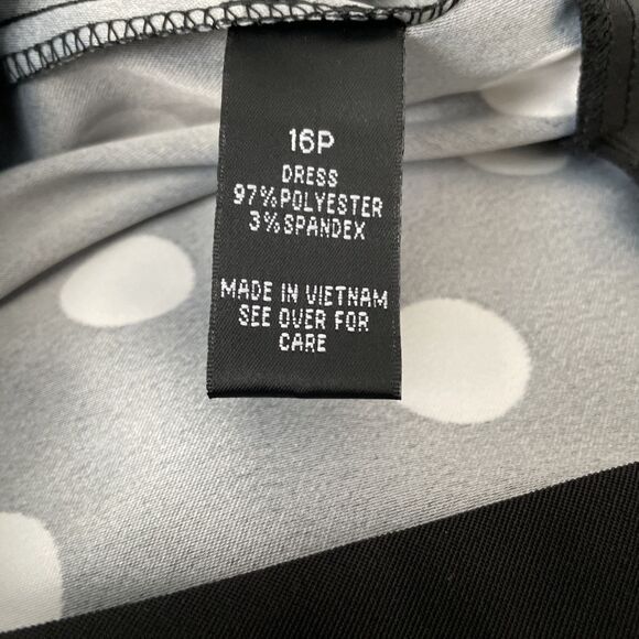 New Alyx Petite Dress 16P Black White Polka Dot Sleeveless Retro Party Dress NWT - Picture 7 of 10